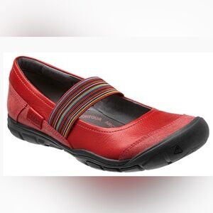 KEEN Rivington Mary Jane CNX Red Multicolored Strap Size 8